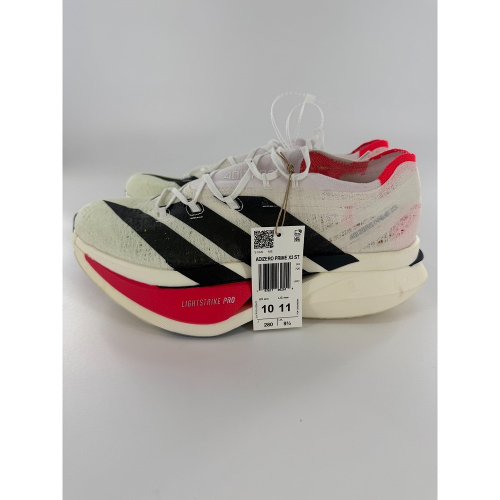 Men's Adidas Adizero Prime X 3.0 Strung White Running Shoes JR2597 Size 10 New